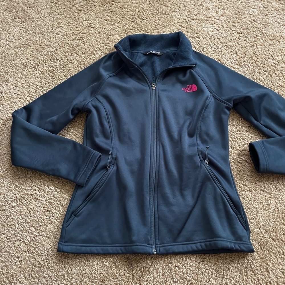 Navy North face zip up